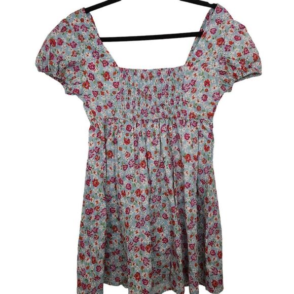 Planet Gold Womens Juniors 100% Cotton Mini Summer Floral Dress Size Small - Picture 9 of 9